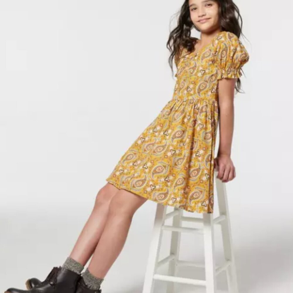 NWT Janie and Jack Paisley Puff Sleeve Fully Lined Fall  Dress Size Girl 16